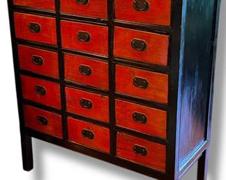 A Chinese Elm Wood Chest of Drawers
