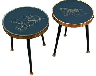 Vintage Petit Animal Motif Accent Tables
