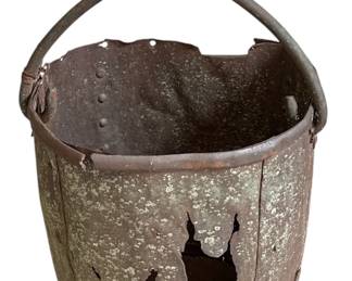 A Large Antique Iron Ore Bucket
