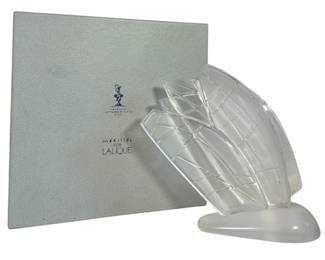 A LALIQUE Valencia 32nd America's Cup Sailboat Sculpture
