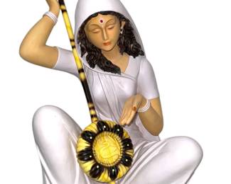 Large Sculpture of Mirabai With Ektara
