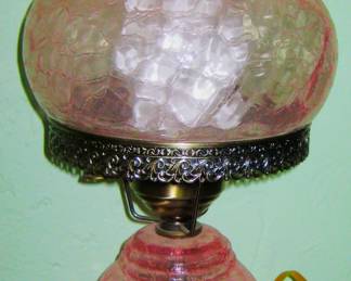 1 OF 2 PINK GLASS