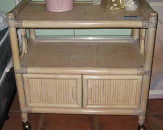 RATTAN TEA CART