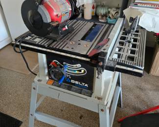 Delta table saw & SKIL bench grinder