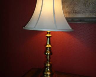 Pair Brass Lamps