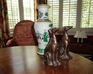 Bronze Whippet Greyhound Metal Dog Figurines