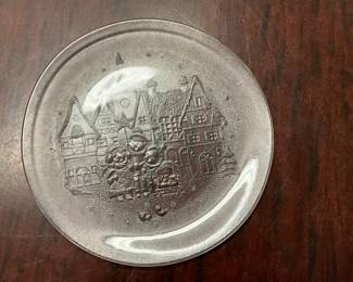 Italian Christmas Glass Platter