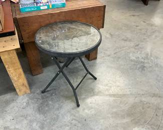 Glass/Metal Folding Patio Table