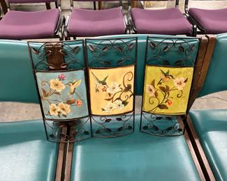 Set of Hummingbird Metal Wall Hangings
