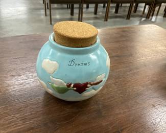 Russ Berrie "Dreams" Hand Painted Corked Jar
