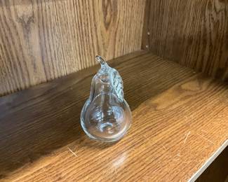 Princess House Hand Blown Crystal Pear Figurine