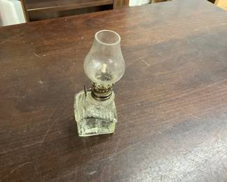 Clear Glass Cabin Shaped Base Oil Lamp