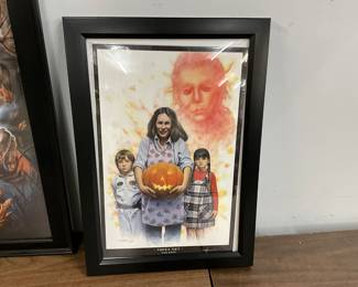 Framed Halloween Poster Signed