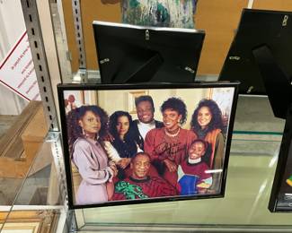 Framed Cosby Cast Photo Signed by Phylicia Rashad