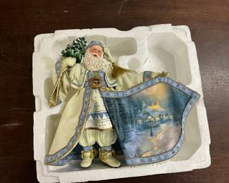 Thomas Kinkade Old World Frosty Christmas Eve Santa Figurine