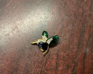 Hummingbird Enamel Brooch