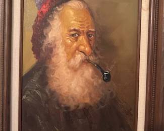 Scottish Oil piece "Man with Pipe" L. Williams