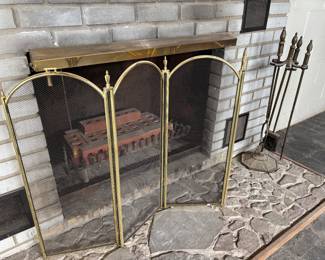 Fire place screen and tools
