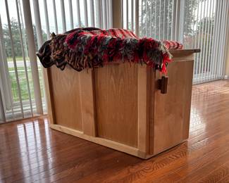Handcrafted end table and storage cabinet
