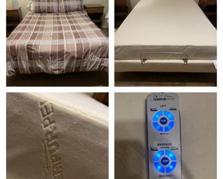 This shows the Posturepedic mattress which is in great shape. She recently purchased it along with the remote control.