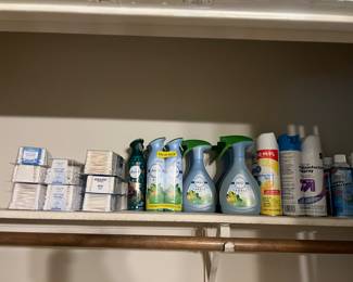 Just a small amount of cleaning supplies here in Q-tips