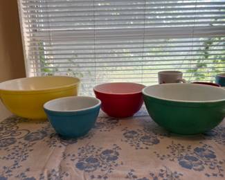This is a four piece vintage Pyrex set in close to new condition