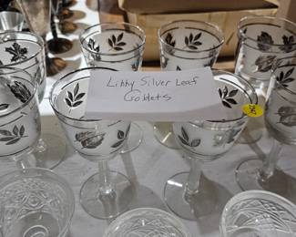 LIBBY SILVER LEAF GOBLET GLASSES