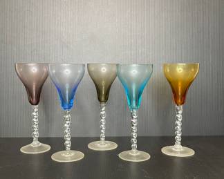 Vintage multicolor stemware set
