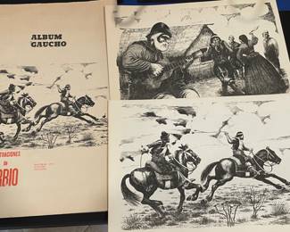 vintage art book Album Gaucho illustrations by Arbio