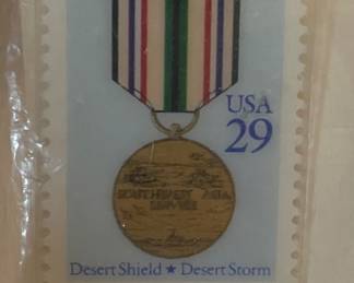 Desert Shield Storm Stamp Pin Vintage 