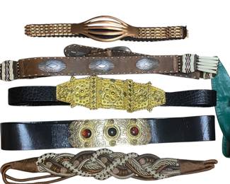 Vintage leather & stretch belts 