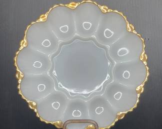 Anchor Hocking Fire King milk glass deviled egg plate