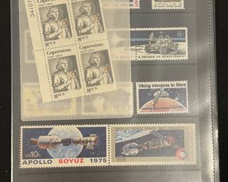 Vintage stamps: space themed, Apollo & Copernicus 