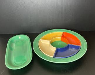 Fiestaware relish trays vtg