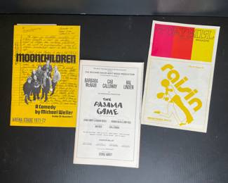 The Pajama Game, Moonchildren, & Raisin vintage playbills