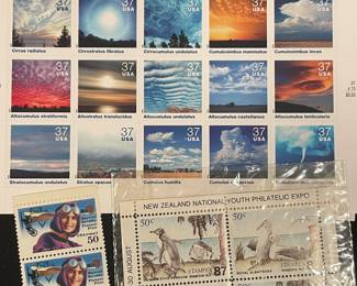 Cloudscapes, Harriet Quimby, & New Zealand stamps 