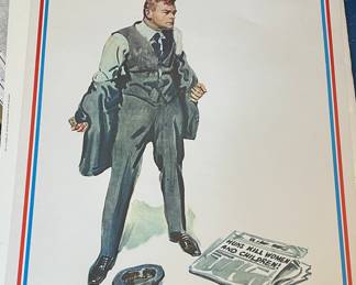 Vtg. "Tell That to the Marines! At 24 East 23rd Street" Poster