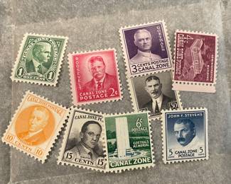 Vtg stamps issued by the Canal Zone, former U.S. territory in Panama