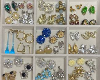 Clip on earrings vtg: Avon, Weiss, Monet, Napier, Trifari, Giovanni, W Germany, Japan
