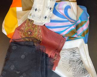Vintage scarf collection, some silk 
