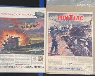 Vintage magazine ads World War II era