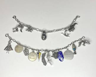 Vintage charm bracelets most charms sterling silver 