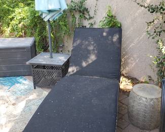 Chaise lounge with black cushions