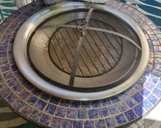 Cobalt blue tiled medium size wood firepit