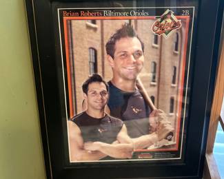 Framed Brian Roberts Baltimore Orioles Picture
