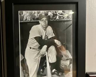 Framed New York Yankee legend Joe DiMaggio