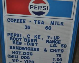 Pepsi Menu Board.......if you are from Alton you will be familiar with one special item.
