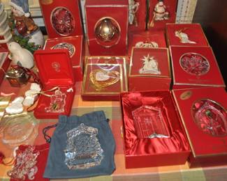 Several Waterford Christmas Ornaments