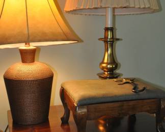 Two Nice lamps and Foot stool