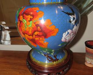 Cloisonne ginger jar.